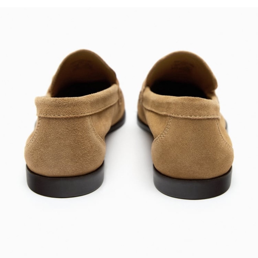 ZARA BUCKLED SUEDE LOAFERS - Picture 4 of 7
